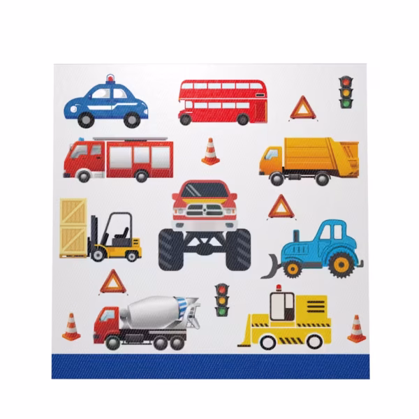 Set 20 Servetele Petrecere Masini si Vehicule
