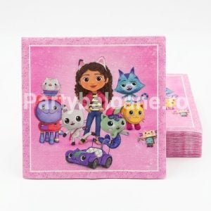 Set 20 Șervețele de Masă din Hârtie „Casa de Păpuși a lui Gabi” (Gabby's Dollhouse) – Roz