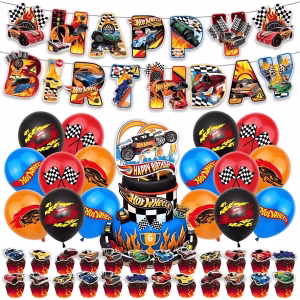 Set 30 Decorațiuni Petrecere Mașini de Curse (Racing Hot Wheels) – Baloane