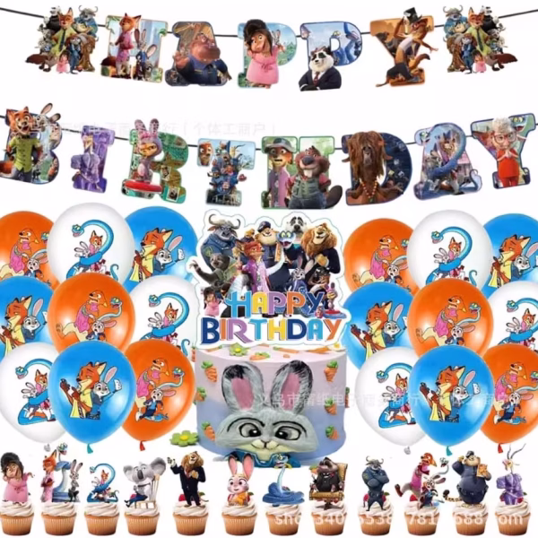 Set 32 Decorațiuni Petrecere Zootopia – Baloane