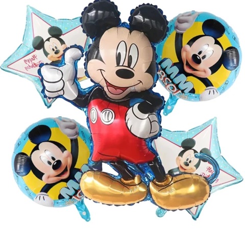 Set 5 baloane folie Mickey Mouse albastru