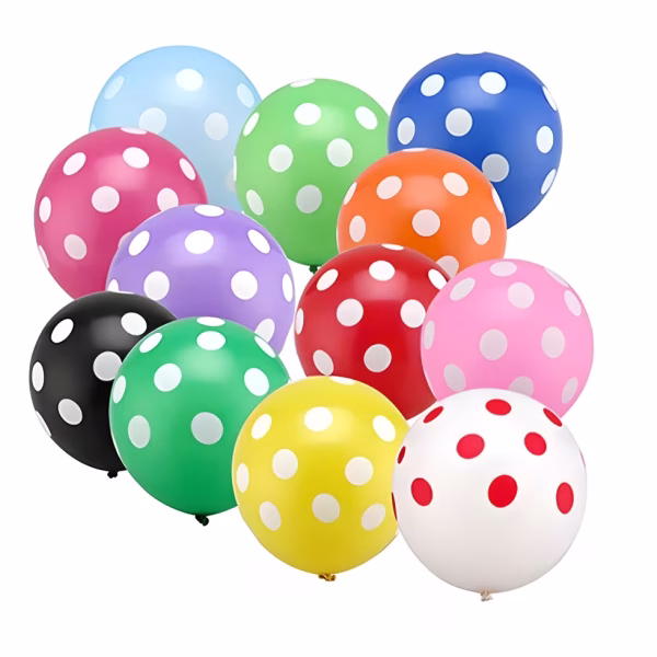 Set 50 Baloane Latex Multicolore cu Buline (30 cm) Decor Petrecere Set practic de 50 baloane din latex de 30 cm