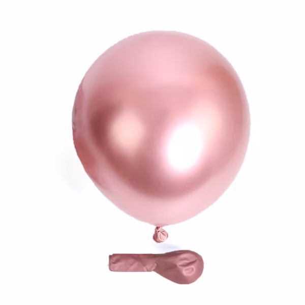 Set 50 Baloane Latex Rose Gold Chrome (30 cm) | Decor Metalizat Premium Balon din latex de 30 cm