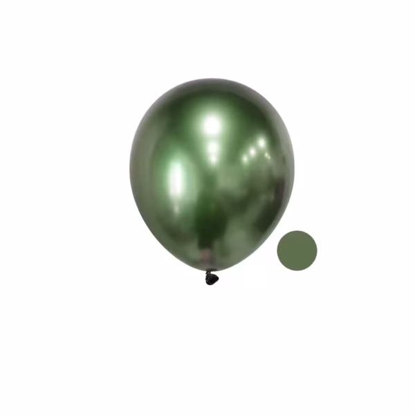 Set 50 Baloane Latex Verde Avocado Chrome (Avocado Green Metallic