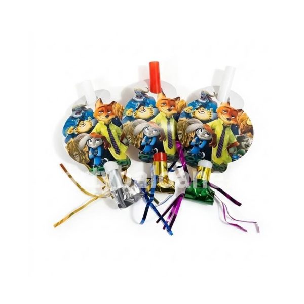 Set 6 Suflători Petrecere Zootopia – Fluiere Colorate Aniversare Copii Set de 6 suflători pentru petrecerea copiilor