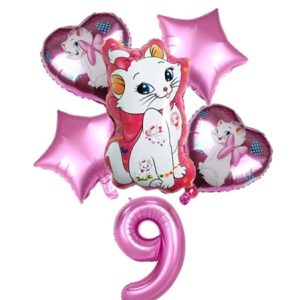 Set 6 baloane folie cu cifra 9 - Pisica Marie