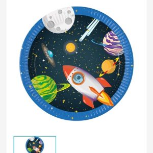 Set 8 farfurii party 23 cm Astronauti