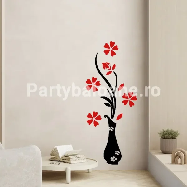Sticker Decorativ Perete Vază cu Flori