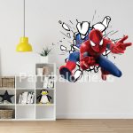 Sticker Perete Spiderman – Autocolant Decorativ Repozitionabil COD 450 Sticker de perete autocolant și repoziționabil cu eroul Spiderman în acțiune