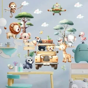 Sticker decorativ pentru perete - Animalute safari COD 339