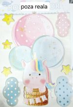 Sticker decorativ pentru perete - unicorn cu baloane COD WD11 - imagine 2