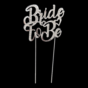 Topper Tort Bride to Be Argintiu cu Strasuri