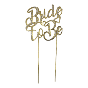 Topper Tort Bride to Be Auriu cu Strasuri