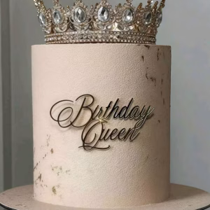 Topper Tort Birthday Queen Auriu (Plexiglass Oglinda) Topper text Birthday Queen din plexiglass auriu oglinda dimensiune 10x5 cm