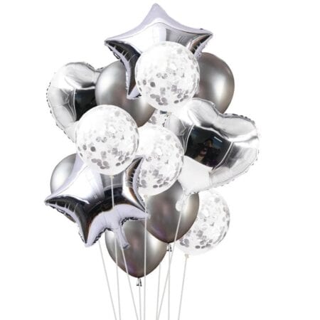 Set 14 Baloane din Folie Metalizată si din Latex