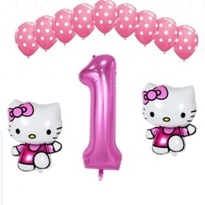 Set 13 baloane cu cifra 1, hello kitty