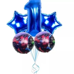 Set 5 baloane folie cu cifra 1, spiderman