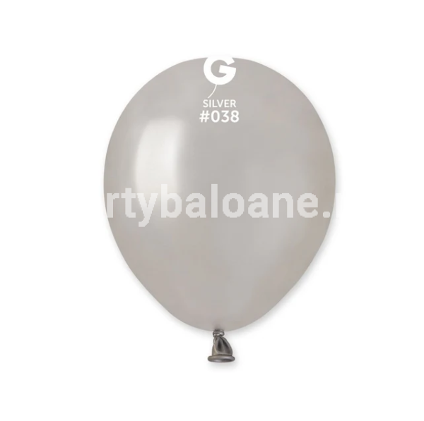 100 BALOANE ARGINTIU METALIZAT 13 CM COD 038