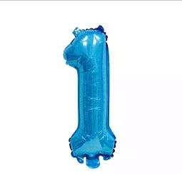 Balon Folie Cifra Albastru Holografic 0-9 - 100 Cm