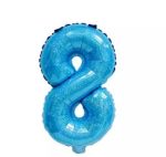 Balon Folie Cifra Albastru Holografic 0-9 - 100 Cm - imagine 7