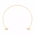 Arcada Metalica Semi-Rotunda Baloane Auriu Premium Suport masiv metalic semi-rotund de culoare aurie, dimensiuni 315x240 cm, pentru sustinerea decorurilor ample din flori si accesorii de petrecere.