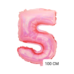 BALON FOLIE CIFRA 5 ROZ HOLOGRAFIC