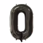 Balon Folie Cifra 0 Negru 100 cm Balon folie cifră 0 negru 100 cm decorațiune petrecere elegantă.