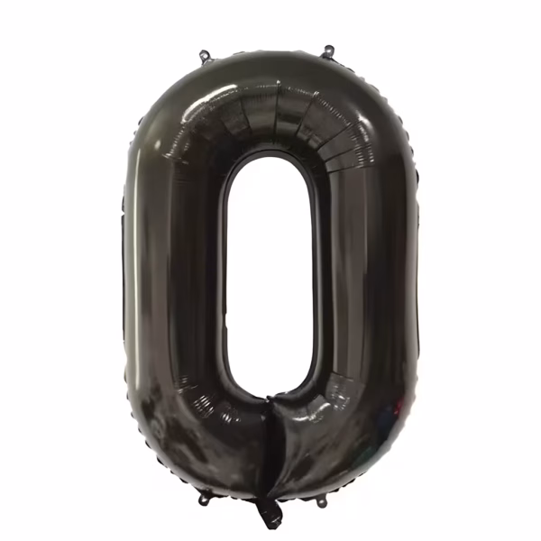 Balon Folie Cifra 0 Negru 100 cm Balon folie cifră 0 negru 100 cm decorațiune petrecere elegantă.