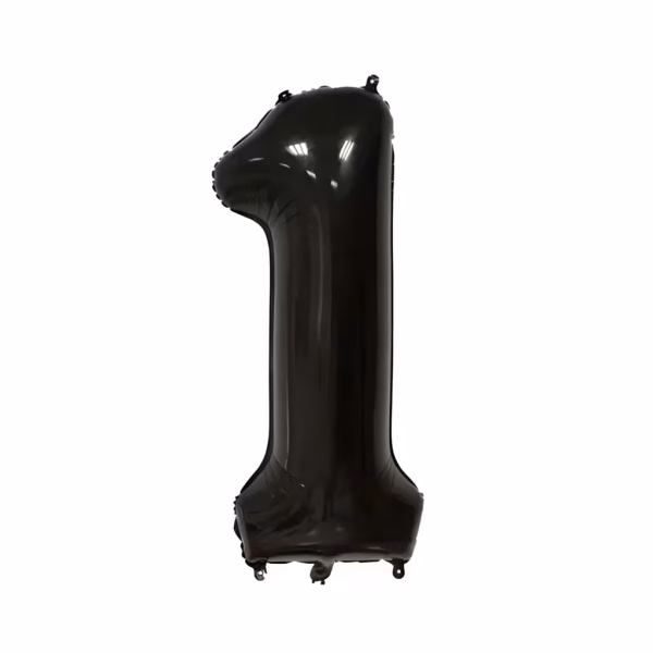 Balon Folie Cifra 1 Negru 100 cm Balon folie cifră 1 negru 100 cm pentru petreceri de majorat.