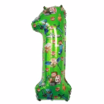 Balon Folie Cifra 1 Tematica Minecraft Verde 100 cm Balon din folie premium in forma de cifra 1 verde cu imprimeu tematic personaje Minecraft dimensiune 100 cm.