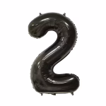 Balon Folie Cifra 2 Negru 100 cm Balon folie cifră 2 negru 100 cm pentru aranjamente cu heliu.