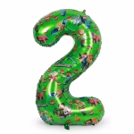 Balon Folie Cifra 2 Tematica Minecraft Verde 100 cm Balon din folie premium in forma de cifra 2 verde cu imprimeu tematic personaje Minecraft dimensiune 100 cm.