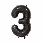 Balon Folie Cifra 3 Negru 100 cm Balon folie cifră 3 negru 100 cm decor aniversar de lux.