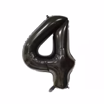 Balon Folie Cifra 4 Negru 100 cm Balon folie cifră 4 negru 100 cm accesorii petrecere premium.