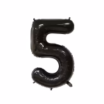 Balon Folie Cifra 5 Negru 100 cm Balon folie cifră 5 negru 100 cm pentru decorațiuni evenimente.