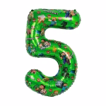 Balon Folie Cifra 5 Tematica Minecraft Verde 100 cm Balon din folie premium in forma de cifra 5 verde cu imprimeu tematic personaje Minecraft dimensiune 100 cm.