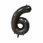 Balon Folie Cifra 6 Negru 100 cm Balon folie cifră 6 negru 100 cm element central petrecere.
