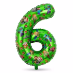 Balon Folie Cifra 6 Tematica Minecraft Verde 100 cm Balon din folie premium in forma de cifra 6 verde cu imprimeu tematic personaje Minecraft dimensiune 100 cm.