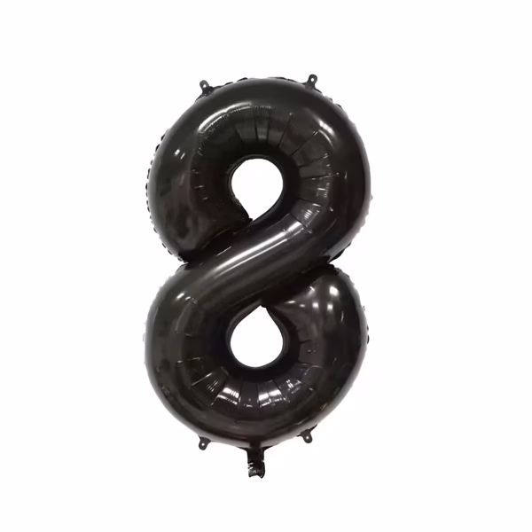 Balon Folie Cifra 8 Negru 100 cm Balon folie cifră 8 negru 100 cm baloane cifre heliu.