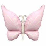 Balon Folie Figurina Fluture Roz cu Ivory 94 cm Balon din folie premium in forma de figurina fluture urias roz pastel cu detalii si corp ivory dimensiune 94x73 cm.