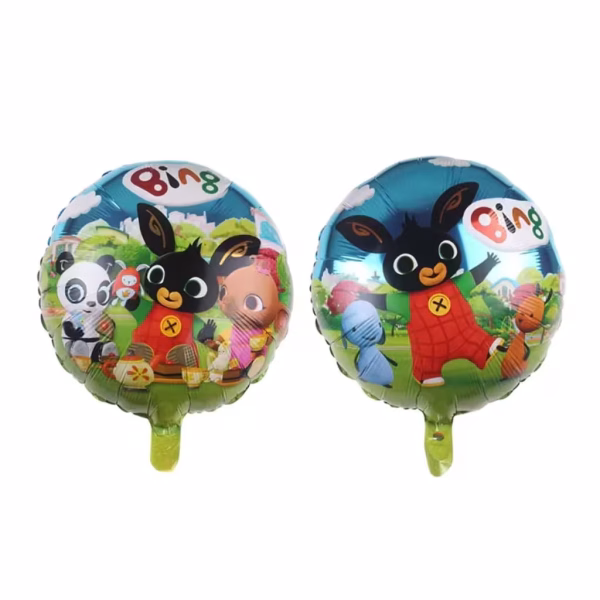 Balon Folie Iepurasul Bing si Prietenii 45 cm Balon din folie premium rotund cu personajele din desenele animate Iepurasul Bing, Sula, Pando si Flop la picnic dimensiune 45 cm.