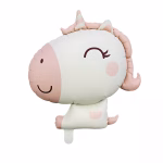 Balon Folie Unicorn Pastel 78 cm Balon din folie premium in forma de unicorn in culori pastelate calde alb si roz pal dimensiune 78 cm.