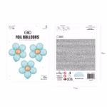 Balon folie Flower albastru mat 45cm 3 buc Set trei baloane din folie in forma de floare albastru mat dimensiune 45 cm.