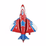 Balon folie avion Jet 96x103cm Balon folie avion Jet 96x103cm rosu cu albastru zburand printre nori din baloane.