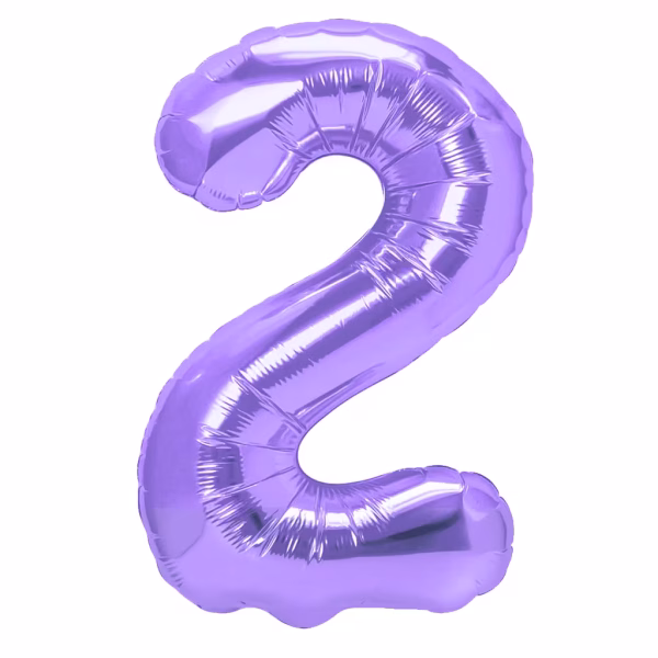 Balon folie cifra mov 2 Balon folie cifra 2 mov 100 cm pentru aranjamente cu heliu.
