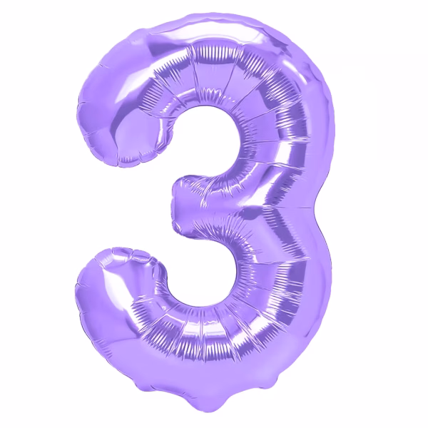 Balon folie cifra mov 3 Balon folie cifra 3 mov 100 cm decor aniversar premium.