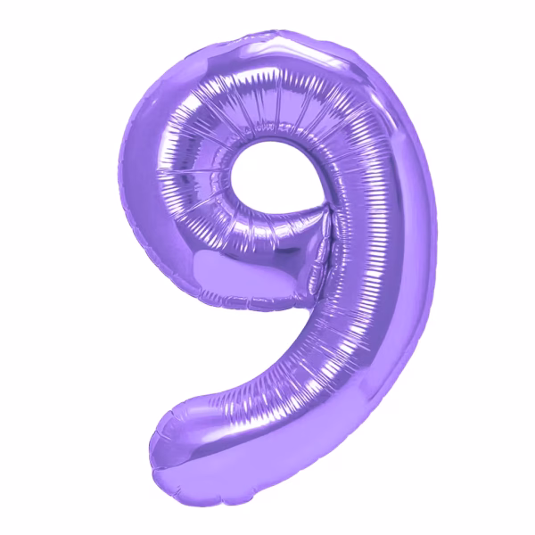Balon folie cifra mov 9 Balon folie cifra 9 mov 100 cm decor petrecere fabuloasa.