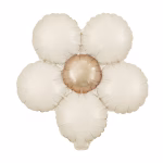 Balon folie flori crem mat 45cm 3 buc Set trei baloane din folie in forma de floare crem mat dimensiune 45 cm.
