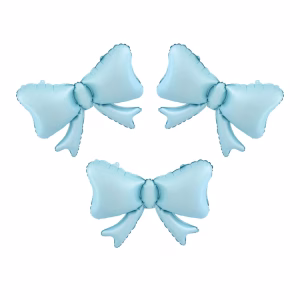 Balon folie funde albastre 3 buc Set de trei baloane din folie in forma de funda albastra dimensiune 55 pe 42 cm.