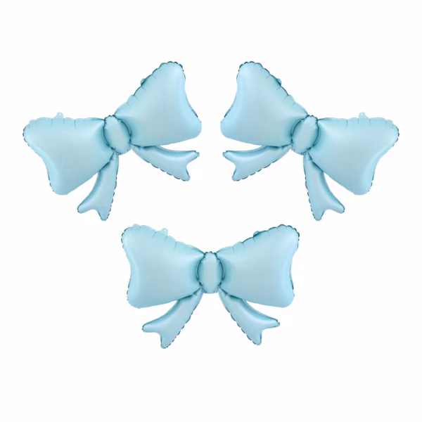 Balon folie funde albastre 3 buc Set de trei baloane din folie in forma de funda albastra dimensiune 55 pe 42 cm.